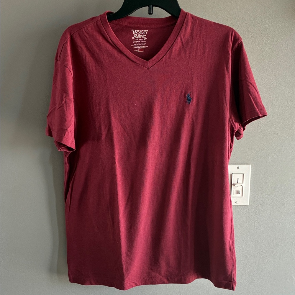 Polo Ralph Lauren Men's Red V-Neck T-Shirt